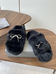 Balenciaga mink slippers in black color - 1