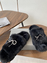 Balenciaga mink slippers in black color - 4