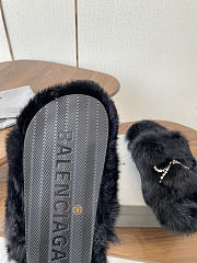 Balenciaga mink slippers in black color - 3