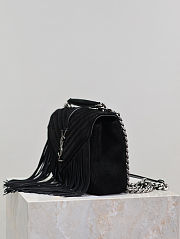 Saint Laurent Suede Fringe College Shoulder Bag 24x17x6cm - 5