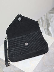 Saint Laurent Suede Fringe College Shoulder Bag 24x17x6cm - 3