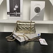 Chanel mini flap bag in gold metallic leather 11×20×5.5cm - 6
