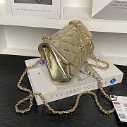 Chanel mini flap bag in gold metallic leather 11×20×5.5cm - 4