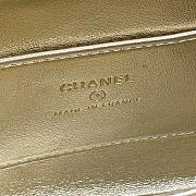 Chanel mini flap bag in gold metallic leather 11×20×5.5cm - 5