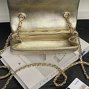 Chanel mini flap bag in gold metallic leather 11×20×5.5cm - 3