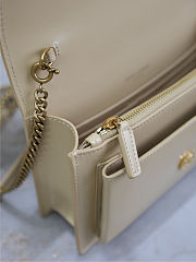 Saint Laurent Sunset Medium shoulder bag in beige smooth calfskin leather 19x14x5.5cm - 4