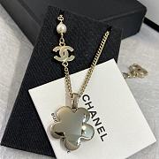  Chanel Blue Camellia Enamel Crystal Necklace - 3