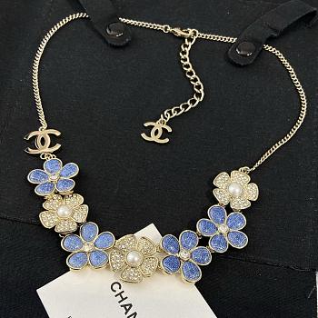 Chanel necklace with gemstone flower embellishments
