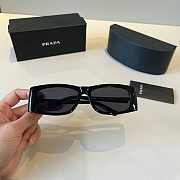  Prada PR B03S rectangular sunglasses in black acetate with grey tinted lenses - 3