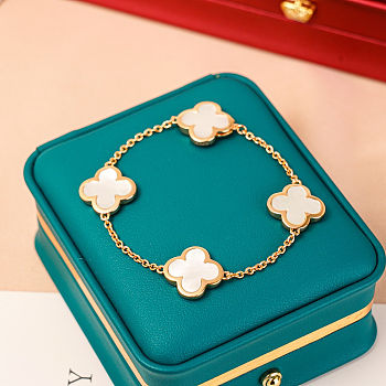 Van Cleef & Arpels 18K yellow gold mother-of-pearl 4-motif Pure Alhambra bracelet