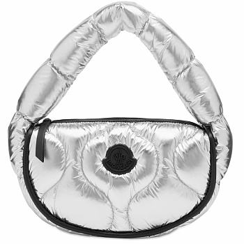 Moncler Women's Delilah Metallic Hobo Bag in Silver