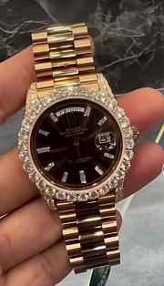 Rolex Oyster Perpetual Day-Date 40 with large custom diamond embellishment - 1