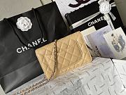 Chanel Classic Quilted Wallet on Chain in beige caviar leather 19x12.5x3cm - 6