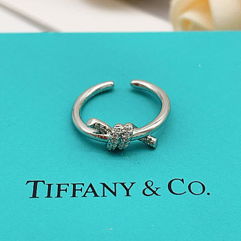 Tiffany Knot ring in 18k white gold with round brilliant diamonds