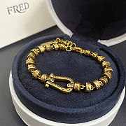 Fred bracelet with gold-plated clasp engraved with a pattern - 5