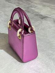 Christian Dior Mini Lady Dior bag in metallic pink Snakeskin leather 17 cm - 5