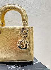 Christian Dior Mini Lady Dior bag in gold Snakeskin skin with gold-tone hardware 17cm - 5