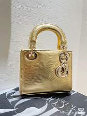 Christian Dior Mini Lady Dior bag in gold Snakeskin skin with gold-tone hardware 17cm - 6