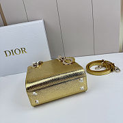 Christian Dior Mini Lady Dior bag in gold Snakeskin skin with gold-tone hardware 17cm - 4
