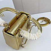 Christian Dior Mini Lady Dior bag in gold Snakeskin skin with gold-tone hardware 17cm - 3