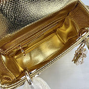 Christian Dior Mini Lady Dior bag in gold Snakeskin skin with gold-tone hardware 17cm - 2