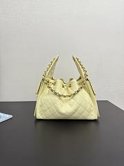 Chanel 25C hobo bag in light yellow color caviar leather 30x26x14 cm - 5