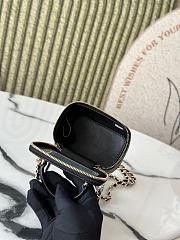 CHANEL  Lambskin Quilted Top Handle Mini Vanity Case With Chain Black 10x7x9 cm - 2
