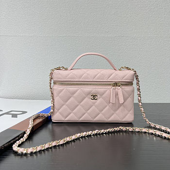 Chanel Vanity with Chain, Pink Caviar, Champagne Gold Hardware 19.5x5x17cm