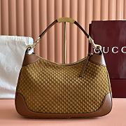 Gucci B medium shoulder bag in brown GG suede bag 40x25x9 cm - 5
