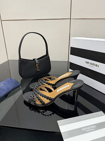 Aquazzura Tequila sandals in black heel 7.5 cm