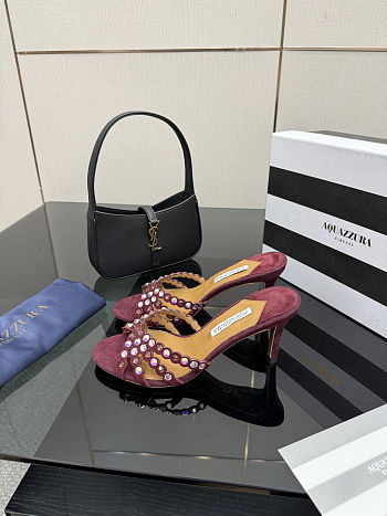 Aquazzura Tequila sandals in burgundy heel 7.5 cm