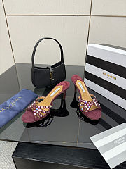 Aquazzura Tequila sandals in burgundy heel 7.5 cm - 4