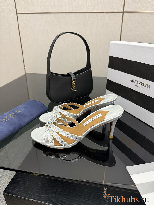 Aquazzura Tequila sandals in white heel 7.5 cm - 1