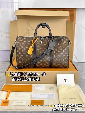 Louis Vuitton Monogram Macassar Keepall Bandouliere 45 M56711 Size 45 x 27 x 20 cm