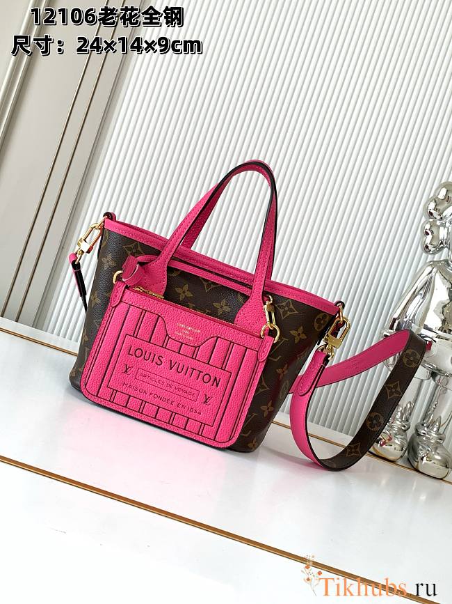 Louis Vuitton LV Neverfull Bandoulière Inside Out BB women's bag in pink color M12106 24x14x9 cm - 1