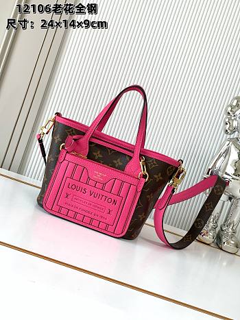 Louis Vuitton LV Neverfull Bandoulière Inside Out BB women's bag in pink color M12106 24x14x9 cm