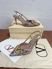 Valentino Garavani VLogo Signature sequined and beaded slingback pumps 8.5 cm - 6