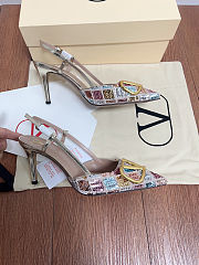 Valentino Garavani VLogo Signature sequined and beaded slingback pumps 8.5 cm - 2