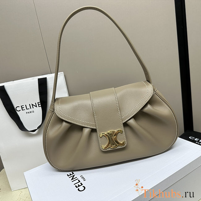 Celine Polly bag in beige supple calfskin leather 13 X 7 X 4 cm - 1