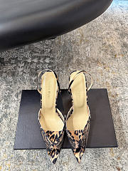 Andrea Wazen Katy Sling leopard print slingback pumps heel  9.5 cm - 6