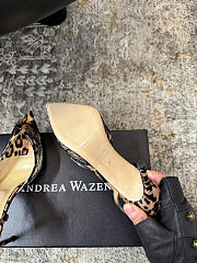 Andrea Wazen Katy Sling leopard print slingback pumps heel  9.5 cm - 5
