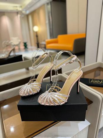 Alevì Satin Embellished Penelope Heeled Sandals 10.5 cm