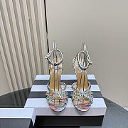 Aquazzura Tequila 105 sandals with multi-colored crystal embellishments  - 1