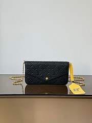 Louis Vuitton Félicie Pochette bag in black Monogram Empreinte leather 21x12x3 cm - 1