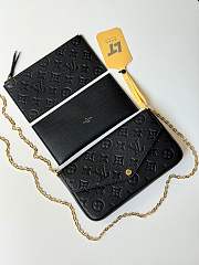 Louis Vuitton Félicie Pochette bag in black Monogram Empreinte leather 21x12x3 cm - 2