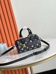 Louis Vuitton x Takashi Murakami Nano Speedy bag in black multicolored monogram 10x7.5x16 cm - 5
