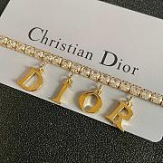 Dior evolution necklace in gold-finish metal and white crystals.  - 5