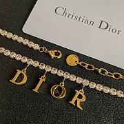 Dior evolution necklace in gold-finish metal and white crystals.  - 2