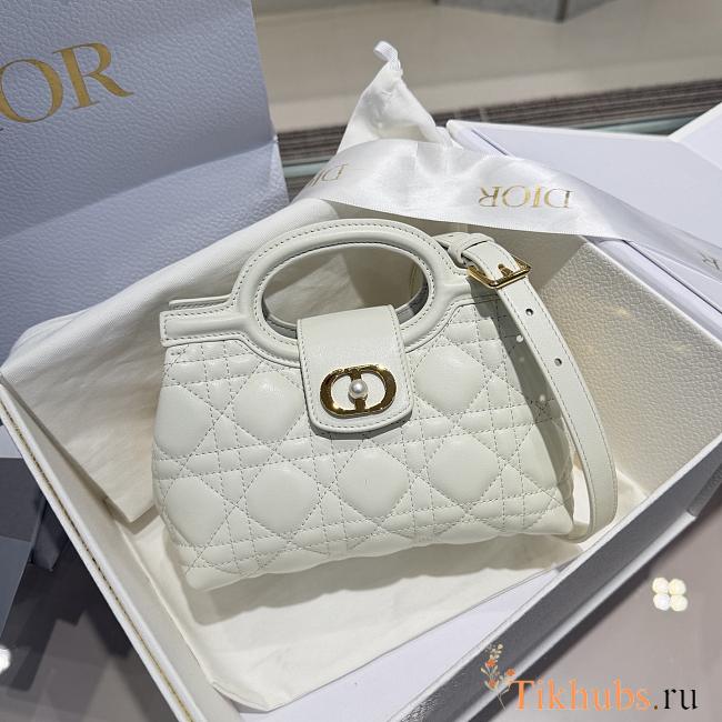  Dior Jolie Top Handle mini bag in white 18.5x13x8.5 cm - 1