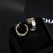  Chanel gold-tone metal hoop earrings with black and clear crystals - 5